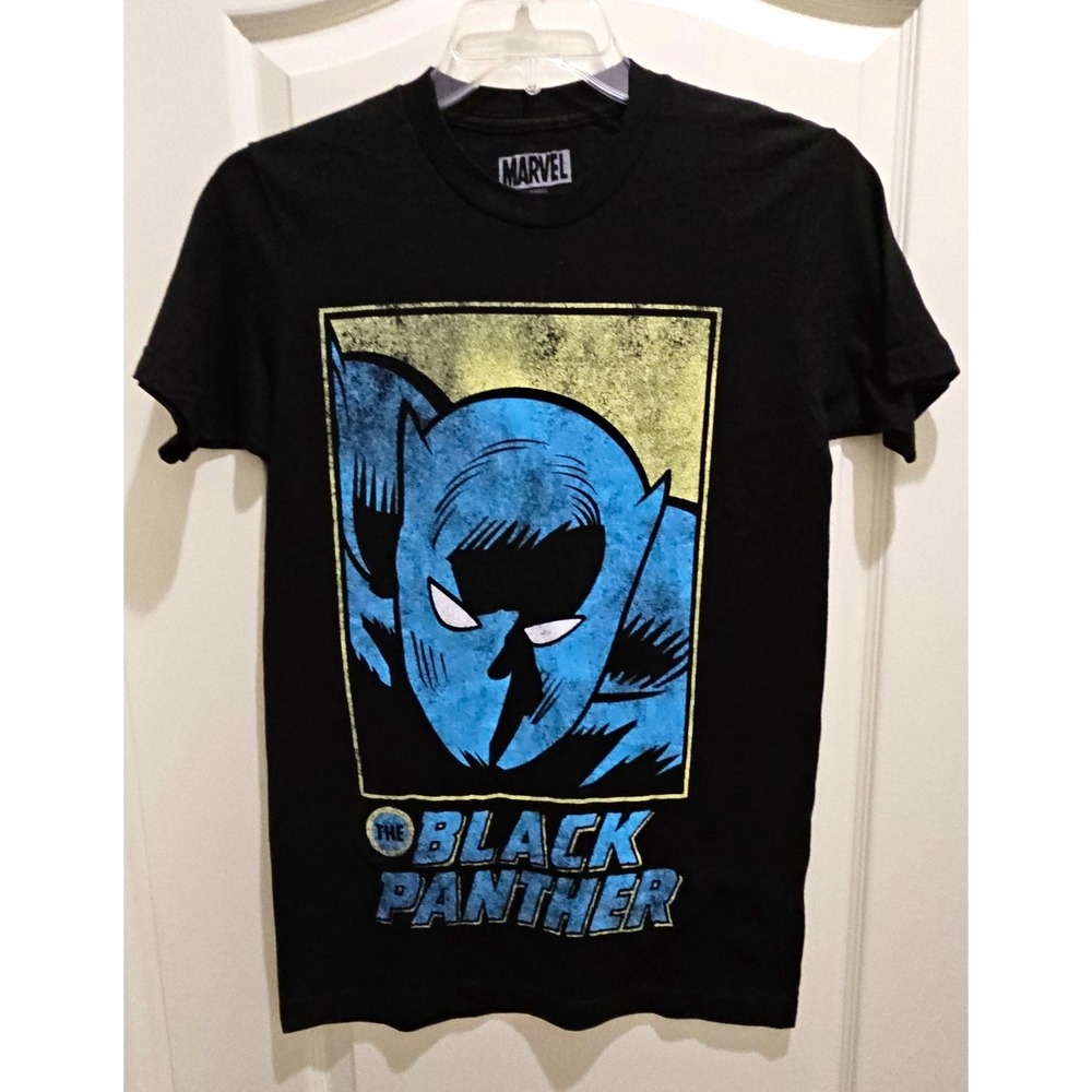 Marvel Black Panther Graphic Black SS Crew Neck Tee, Men's S